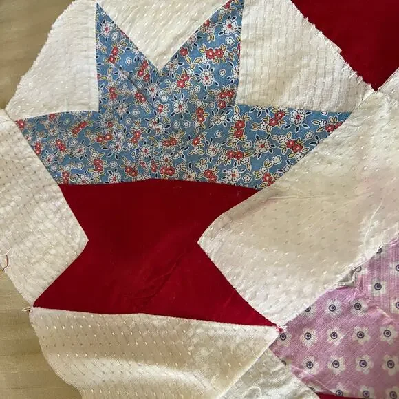 Vintage quilt blocks squares set 20 patchwork basket of flowers primitive 10x10 - Picture 2 of 11